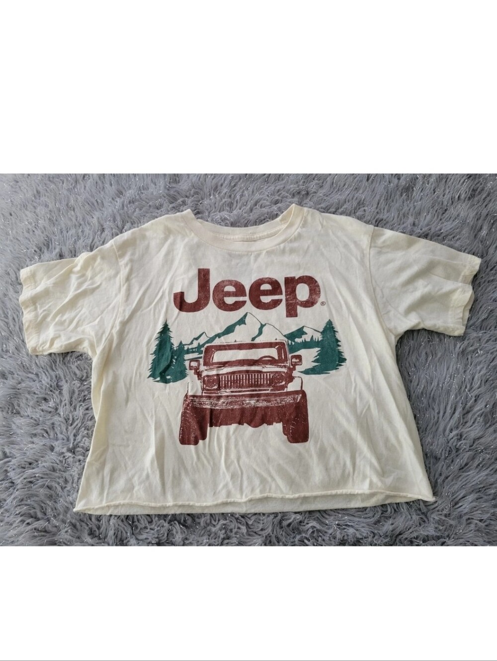 Jeep Spirit Crop Top T Shirt 1941 Wrangler 100% Cotton Retro Hippie Outdoors M